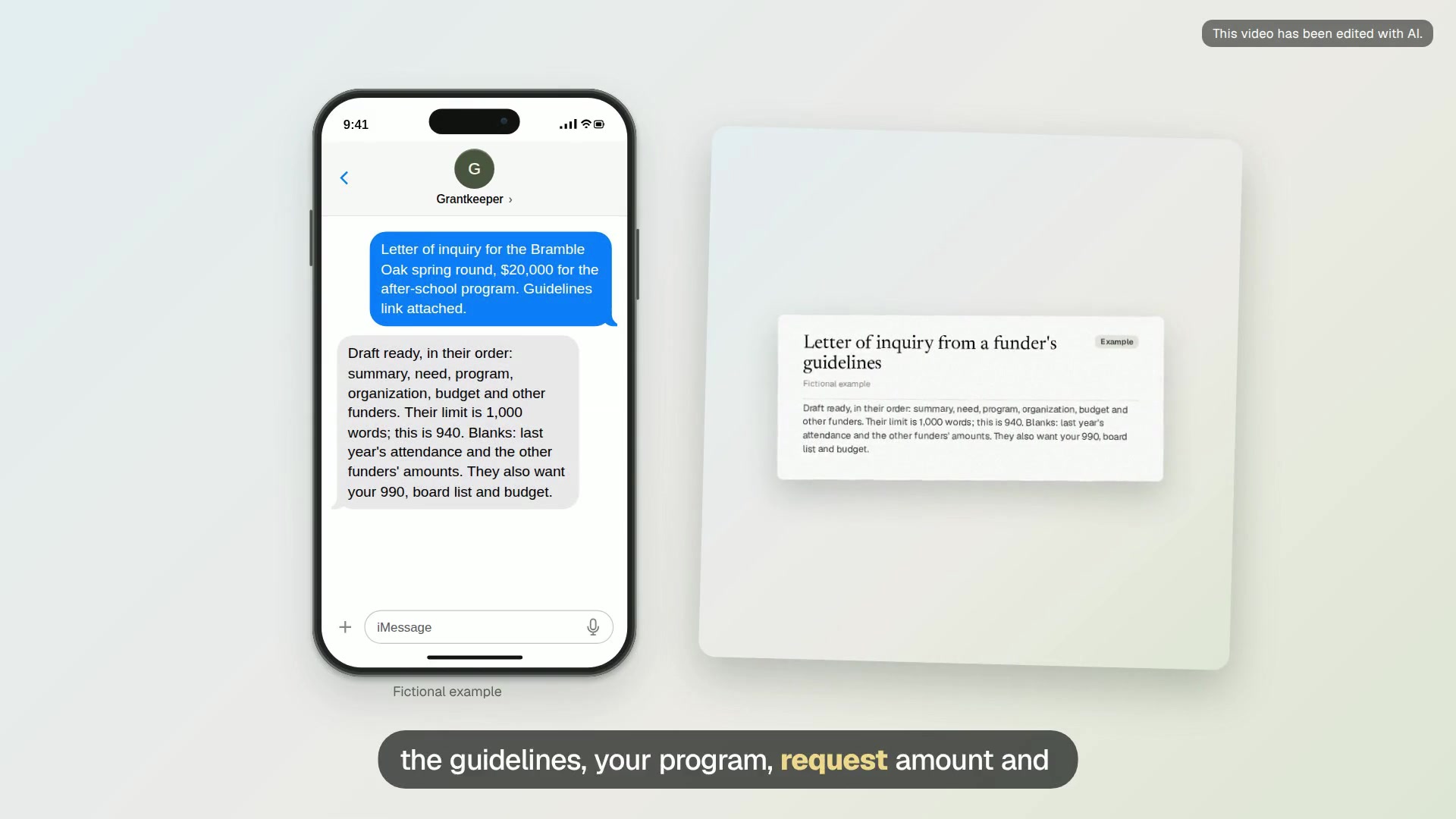 Carta de consulta según las instrucciones del financiador video