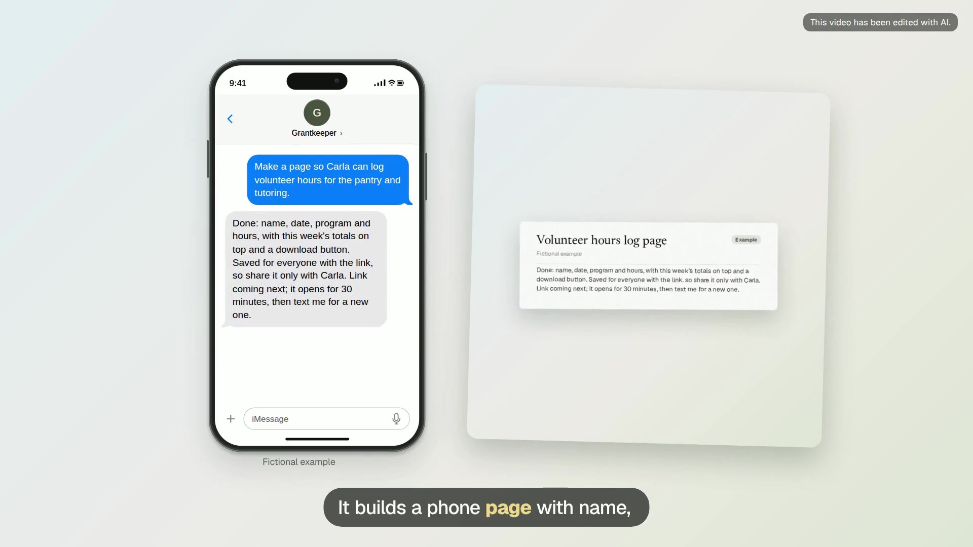 Página para registrar horas de voluntariado video